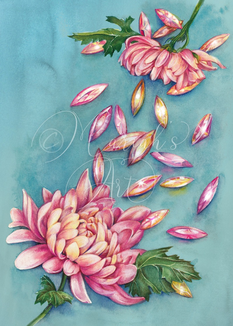 November Gemflower: Chrysanthemum & Topaz