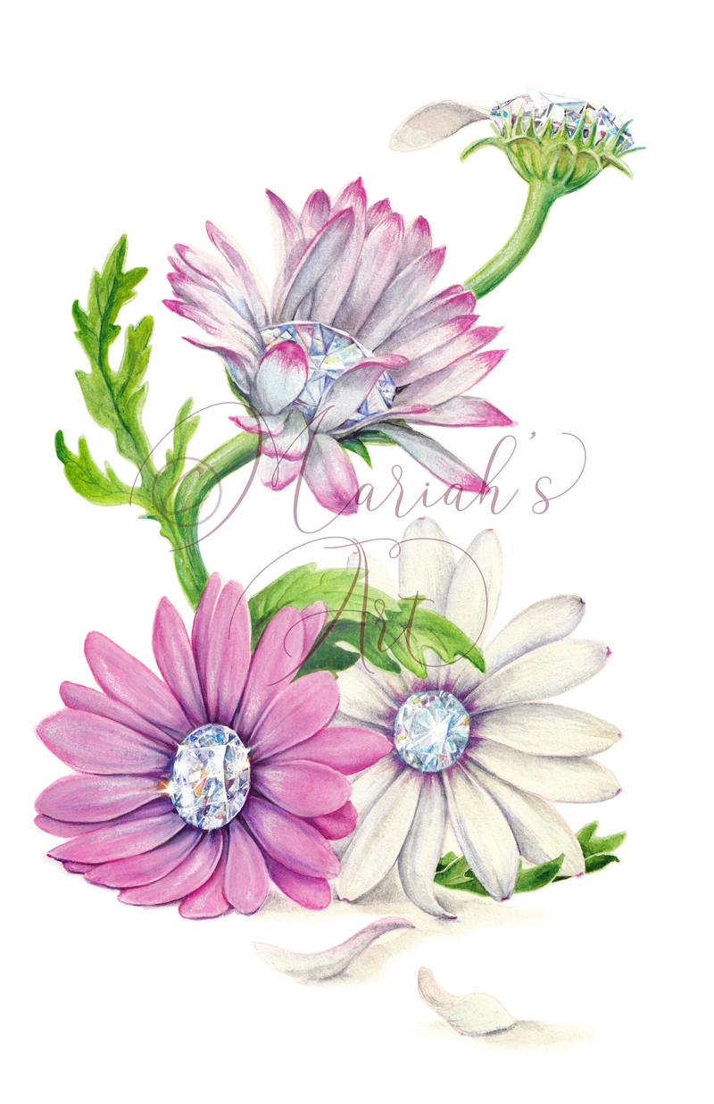 April Gemflower: Daisies and Diamonds