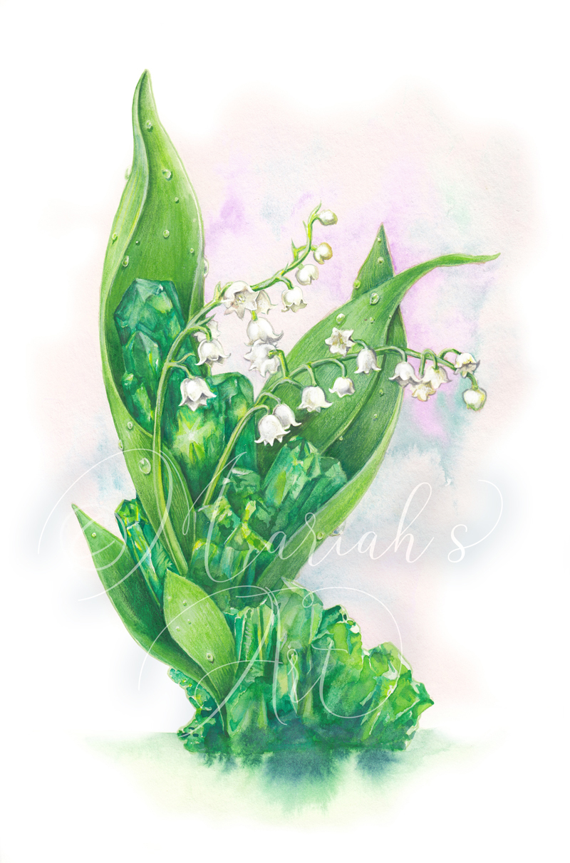 May Gemflower: Lily-of-the-Valley & Emerald