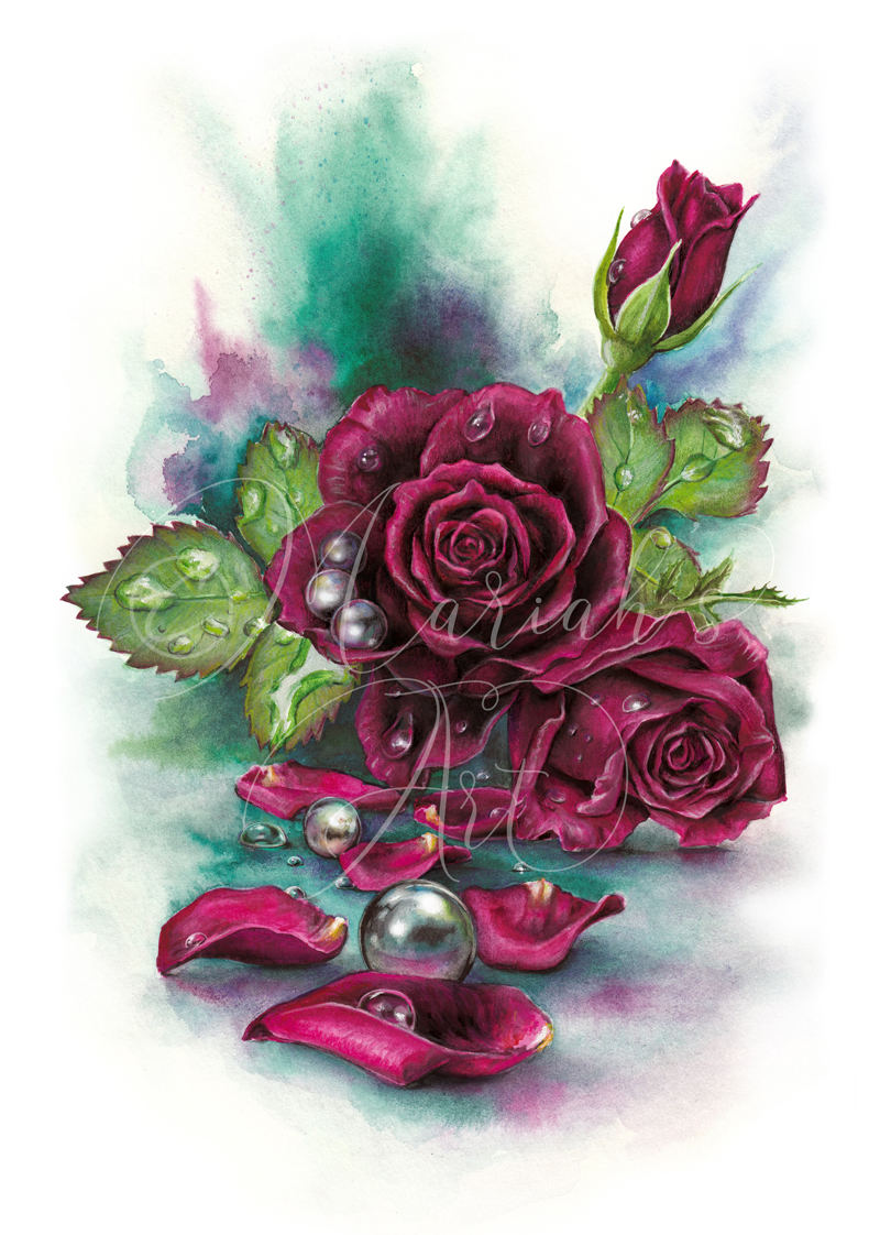 June Gemflower: Roses & Pearls