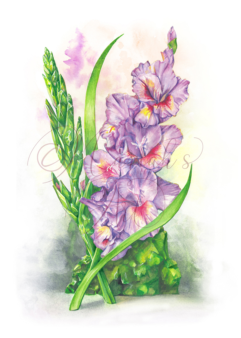 August Gemflower: Gladiolus & Peridot