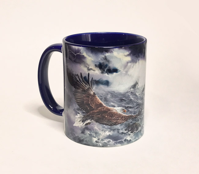bald eagle watercolour mug