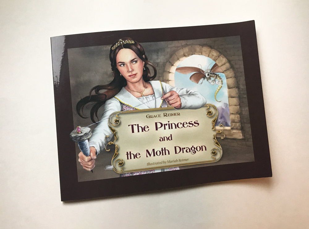 photo of softcover original edition of the princess and the moth dragon